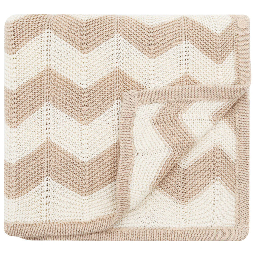 Chevron knitted blanket