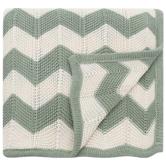 Chevron knitted blanket